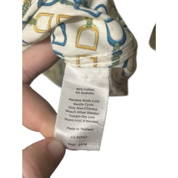 Talbots Size 10P Wrinkle Resistant Button Down Equestrian Blouse‎ - Picture 4 of 6